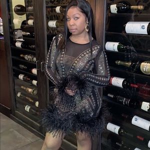 prom/wedding style black rhinestone dress